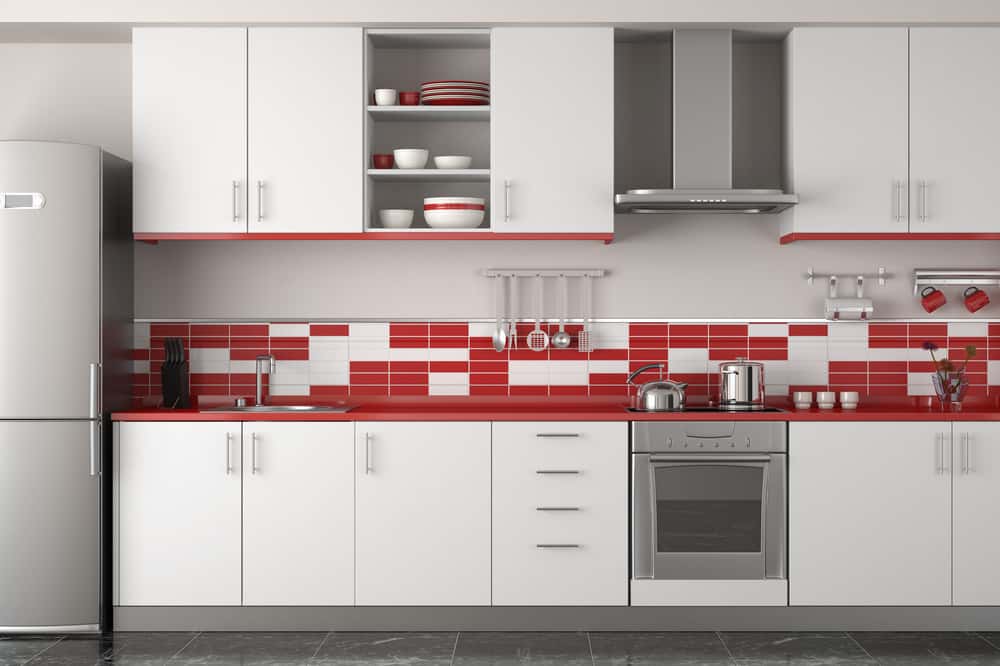 red checkered kitchen