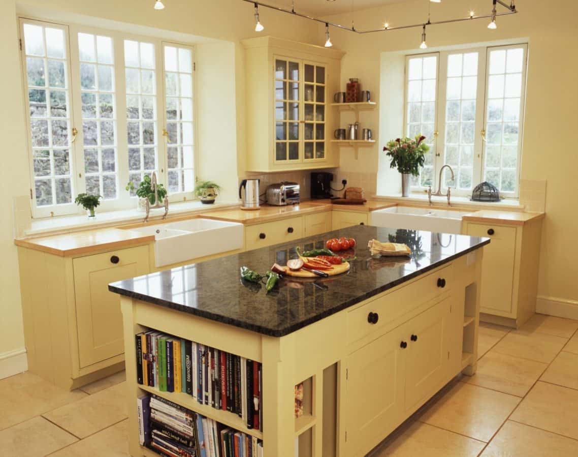  kitchen cabinets with bookshelf