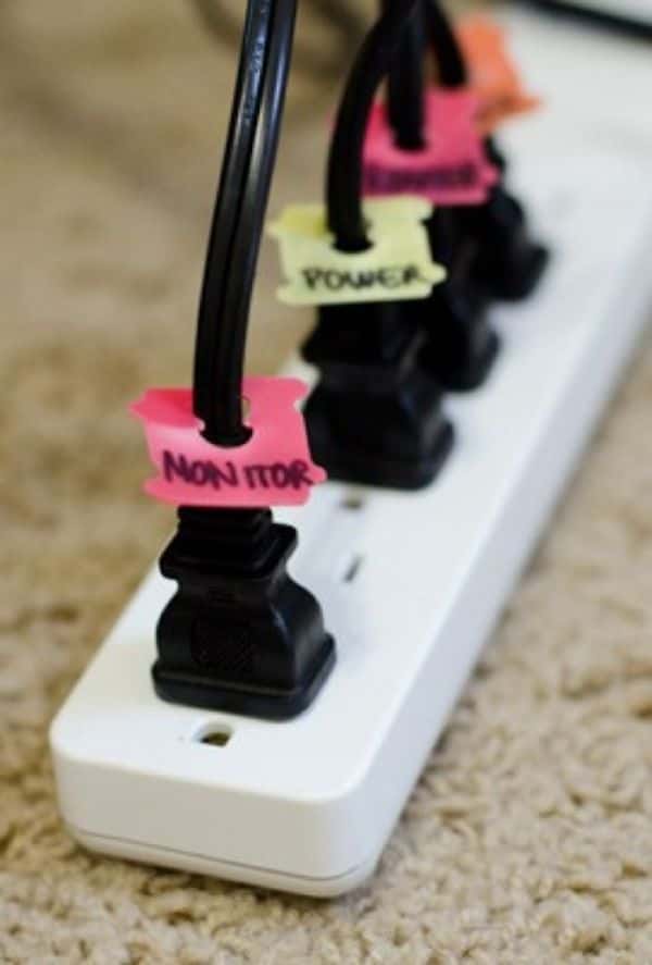 Plug Labels for cord wire management
