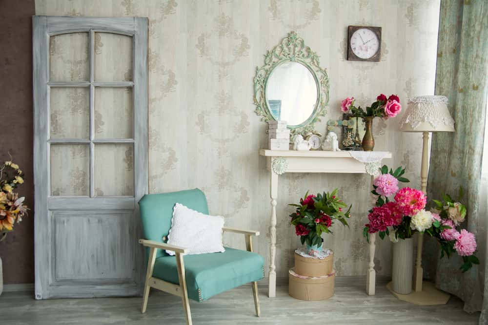 bedroom wallpaper designs with vintage furniture