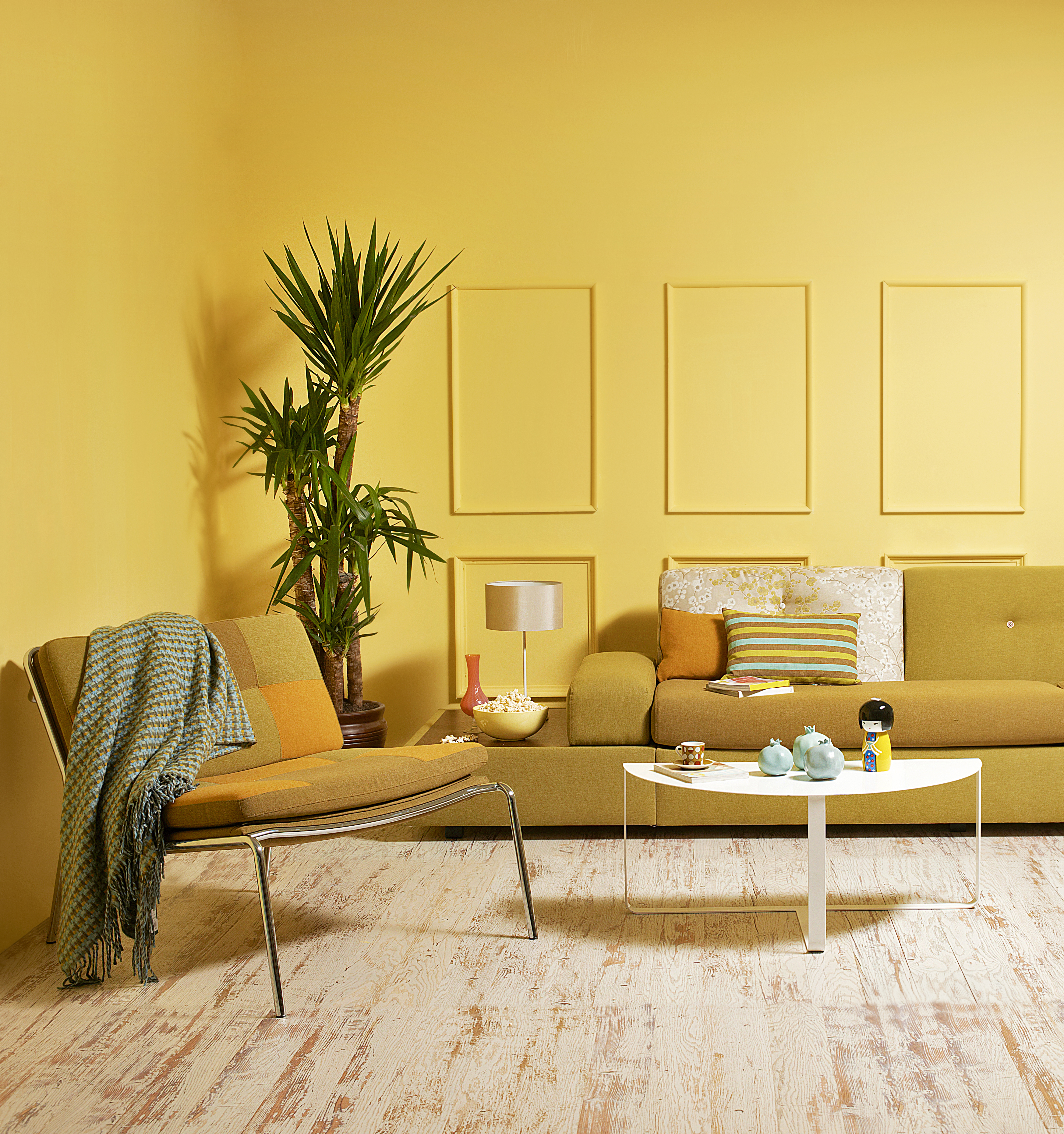 Multishades yellow sofa