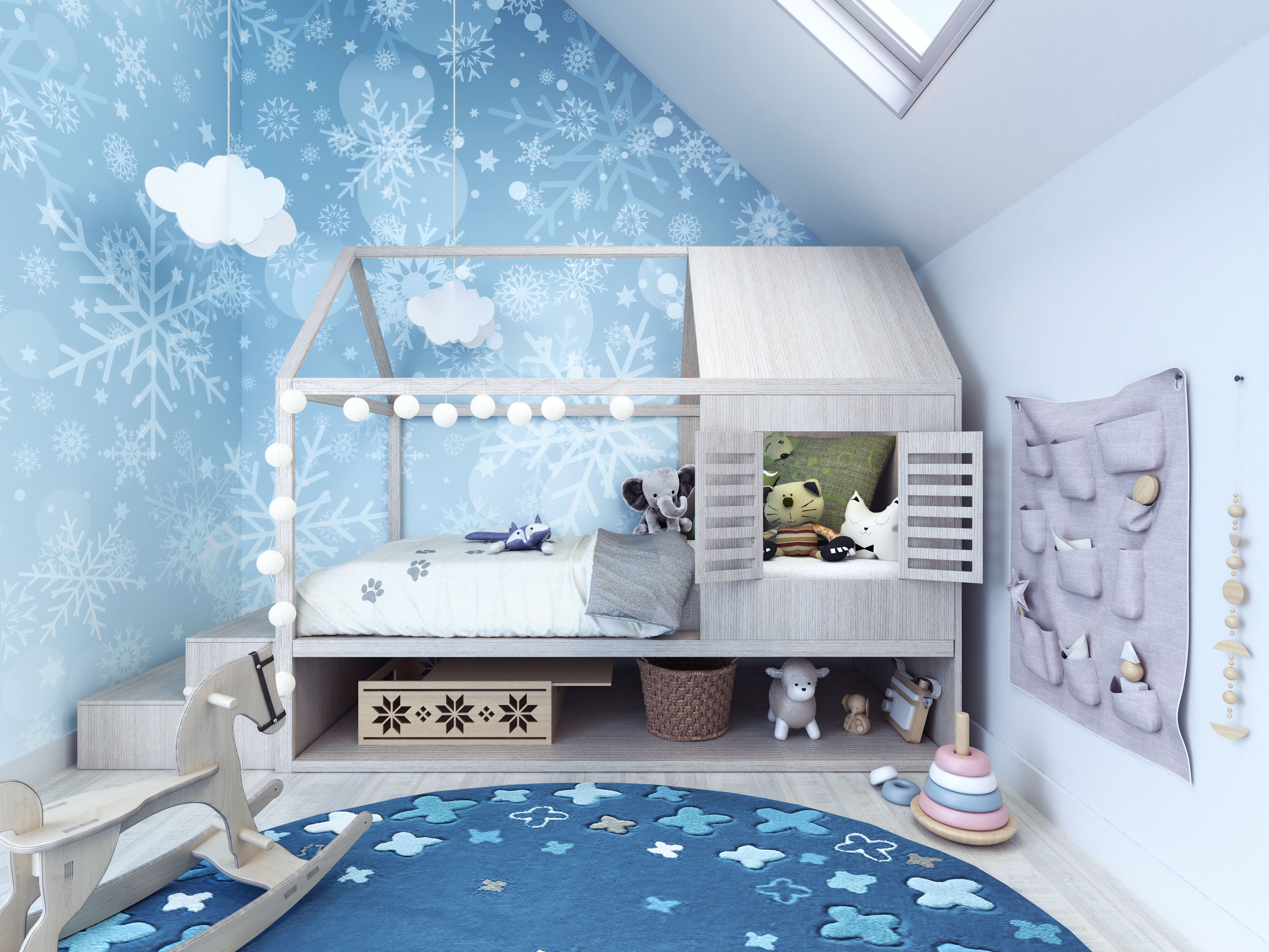Blue Colour Theme Girl bedroom design