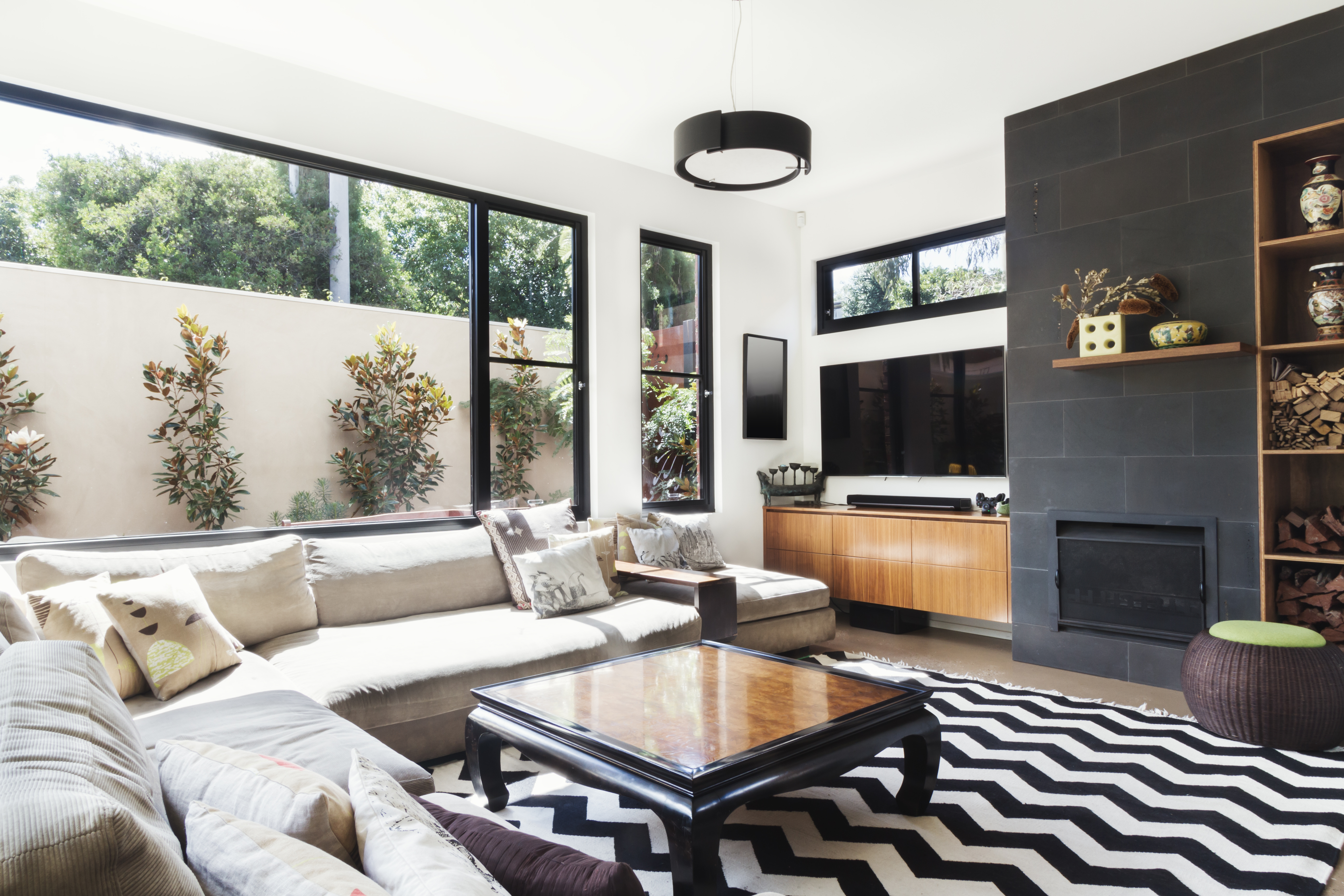 Contemporary Living room Flooring Ideas