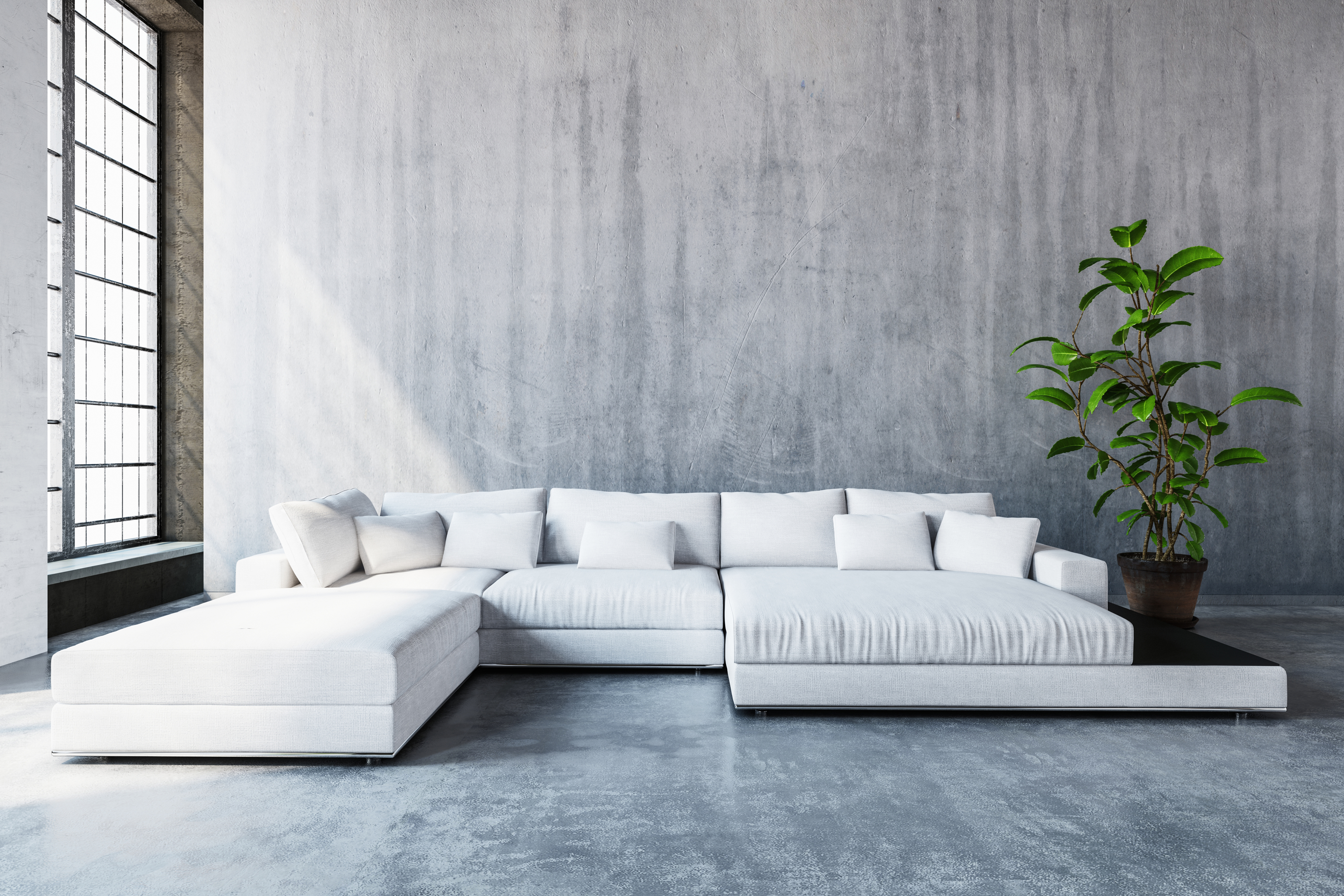minimalist white sofa design