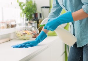 cleaning kitchen countertops