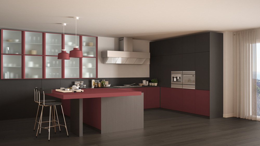 red kitchen interiors