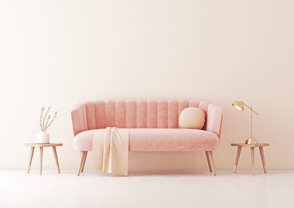 soft pink sofa 