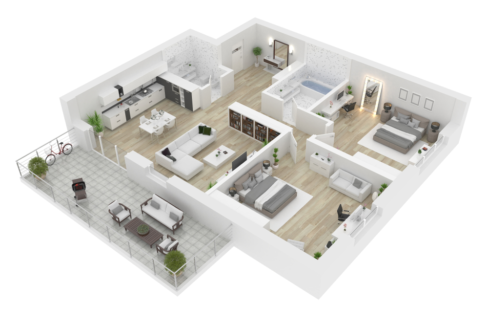 2 bhk Floor plan for beautiful homes