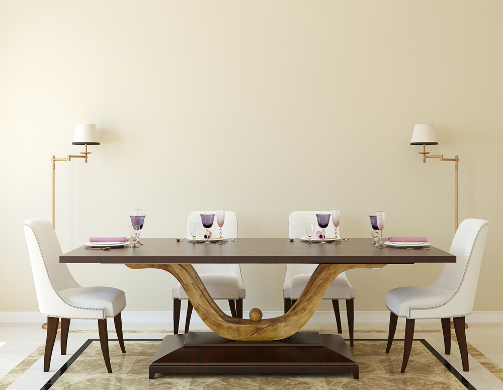 curvilinear wooden base of dining table - Vind het perfecte eettafelontwerp voor uw huis