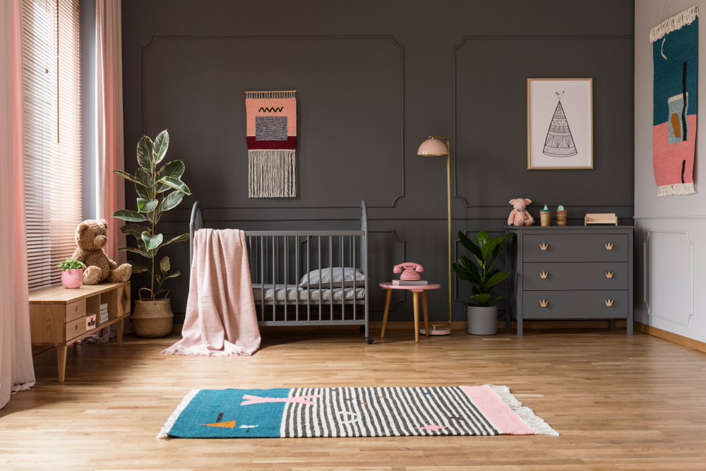 decadent grey with pink for children bedroom