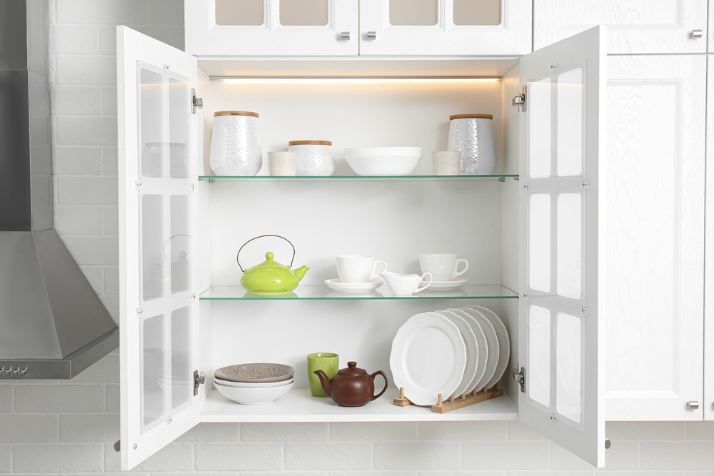 glass shutter cabinets for pantry