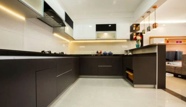 l-shaped modular kitchen layout