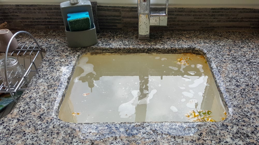 clogged sink and toilets