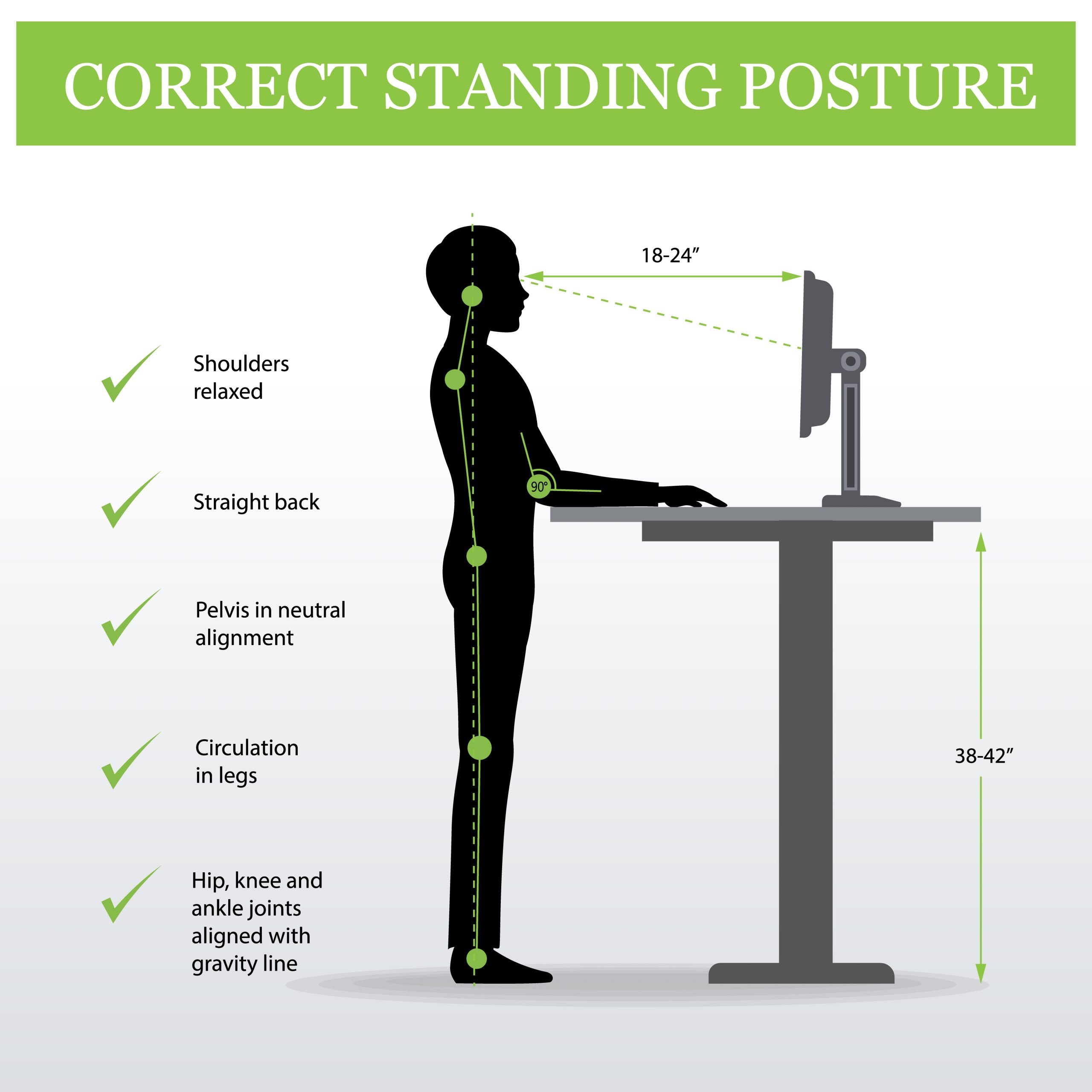 height of standing desk