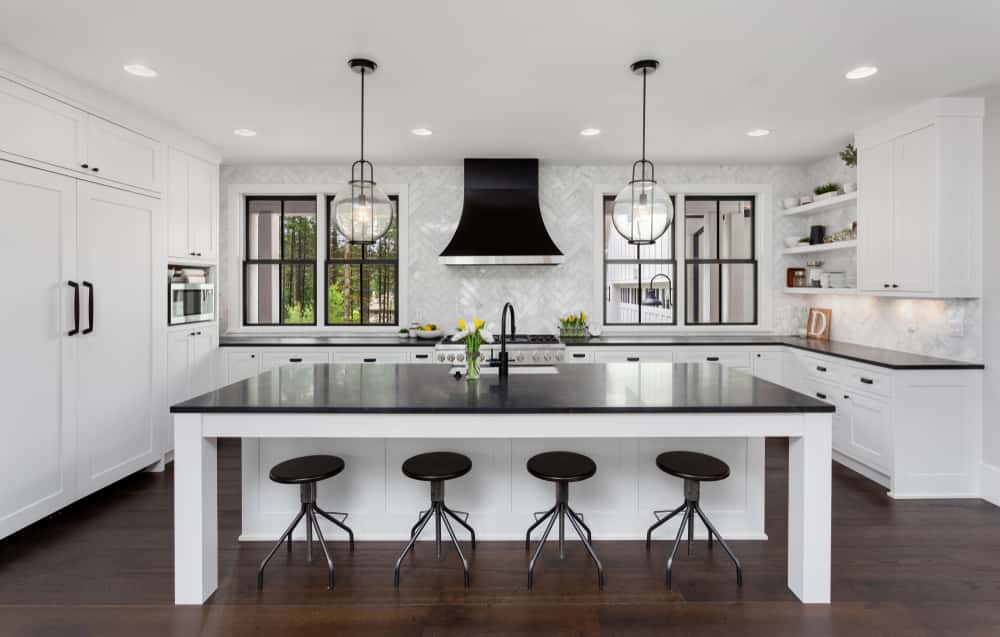 black and white combination kitchen cabinets