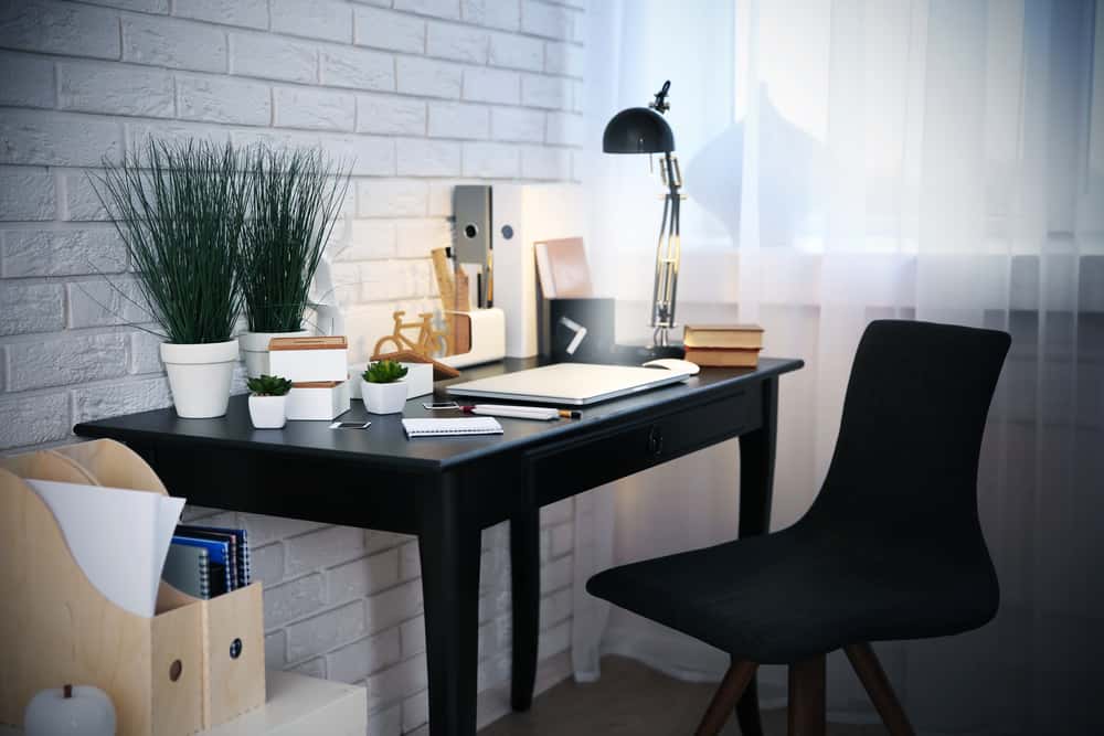black and white workplace furniture