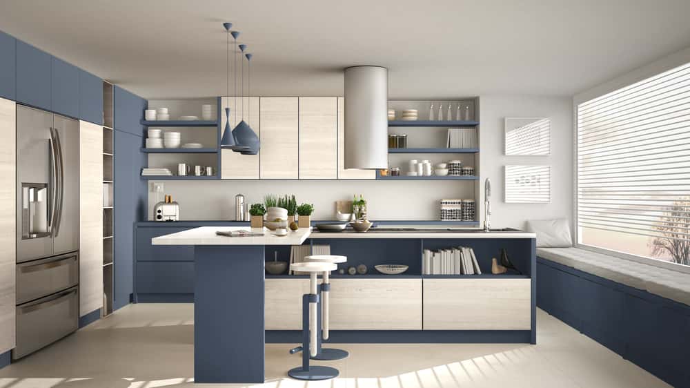 L-shaped Kitchen with Island