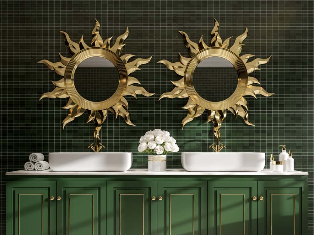 green bathroom sink design