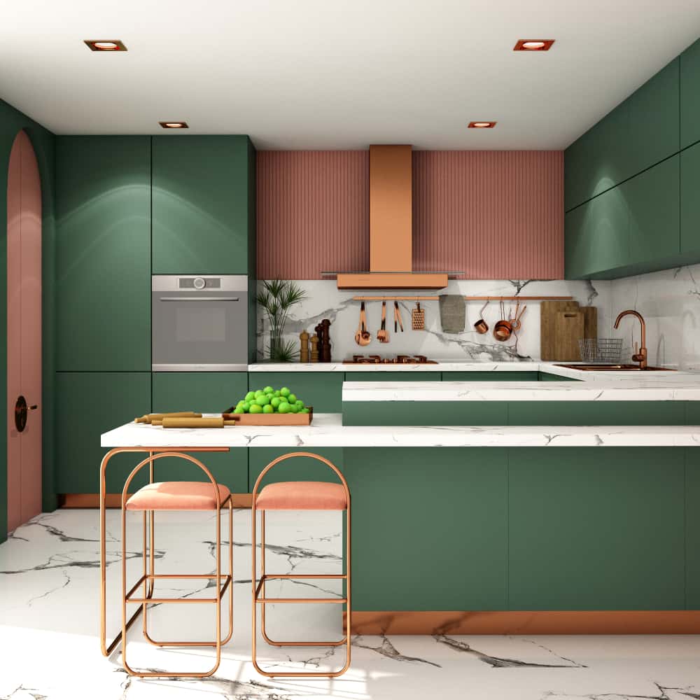 Beautiful Green Kitchen Designs and Ideas   HomeLane Blog