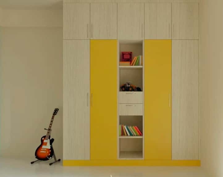 yellow panels in almirah