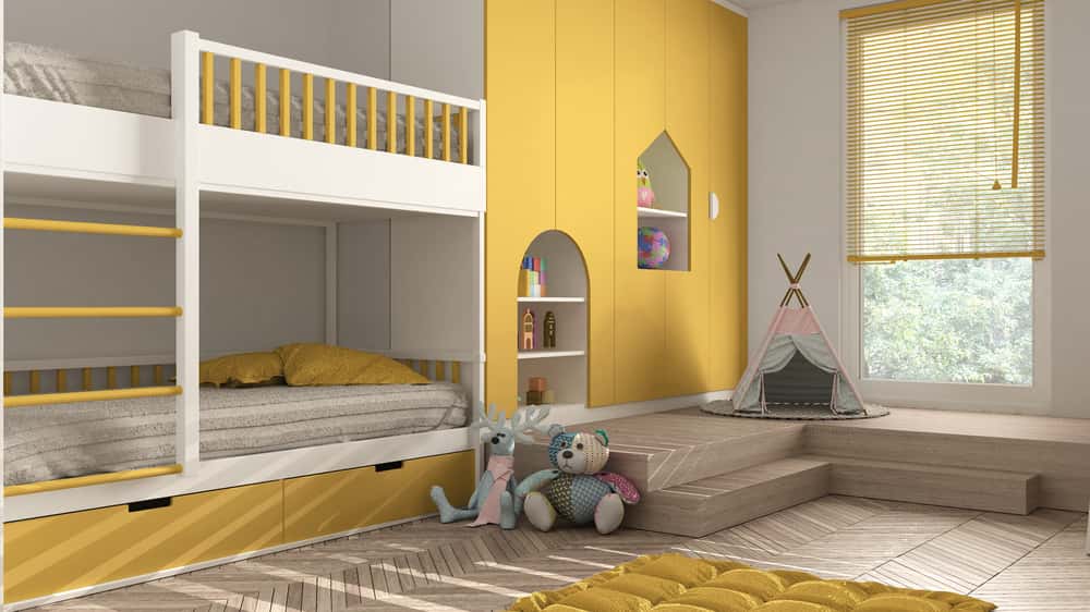 bunk bed with toy storage