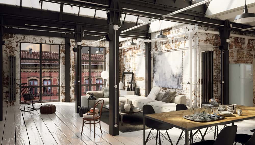 Industrial style rustic walls