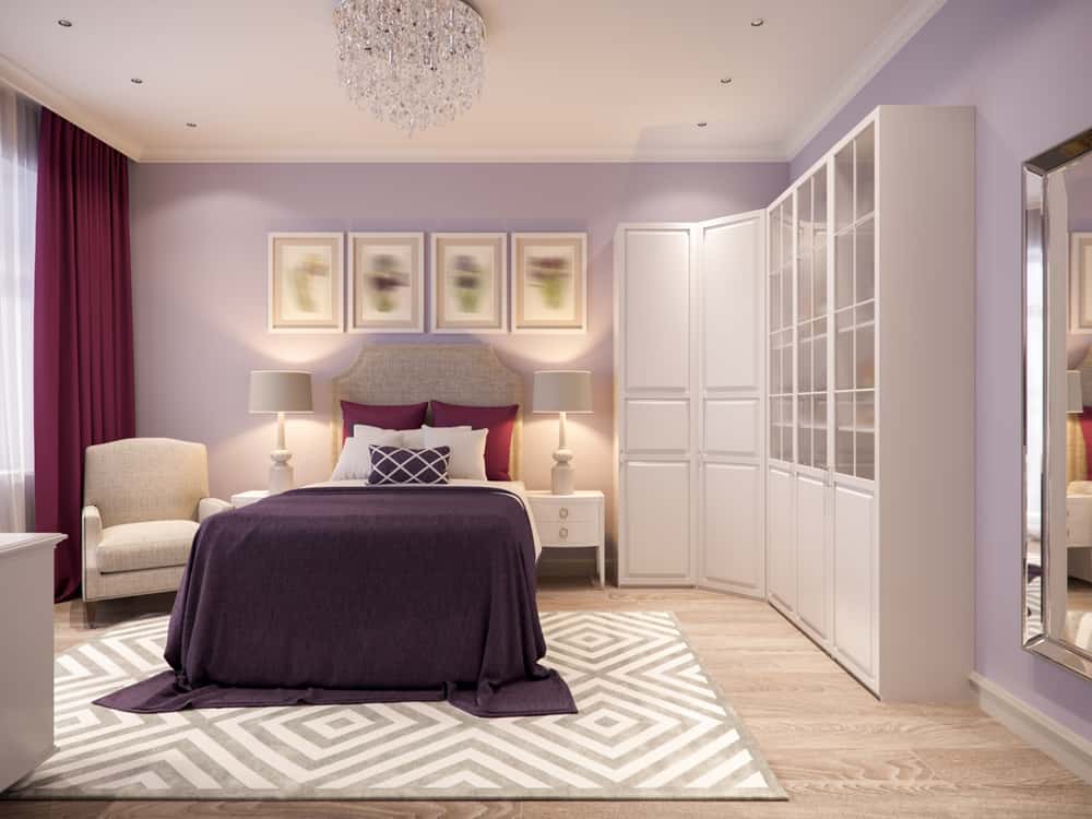 violet shade bedroom