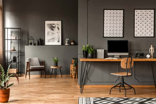 grey colour minimalist living room