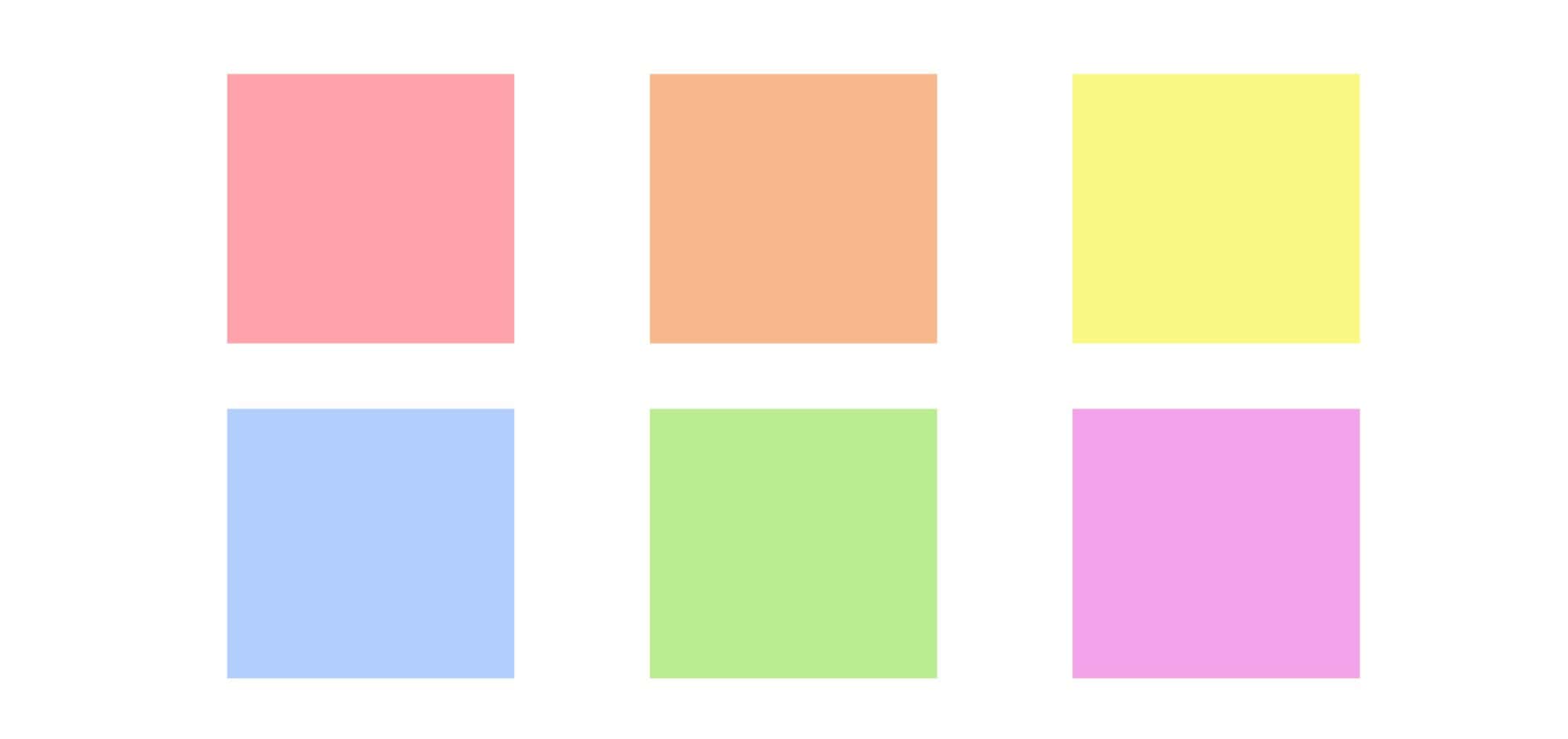 six main pastel colours