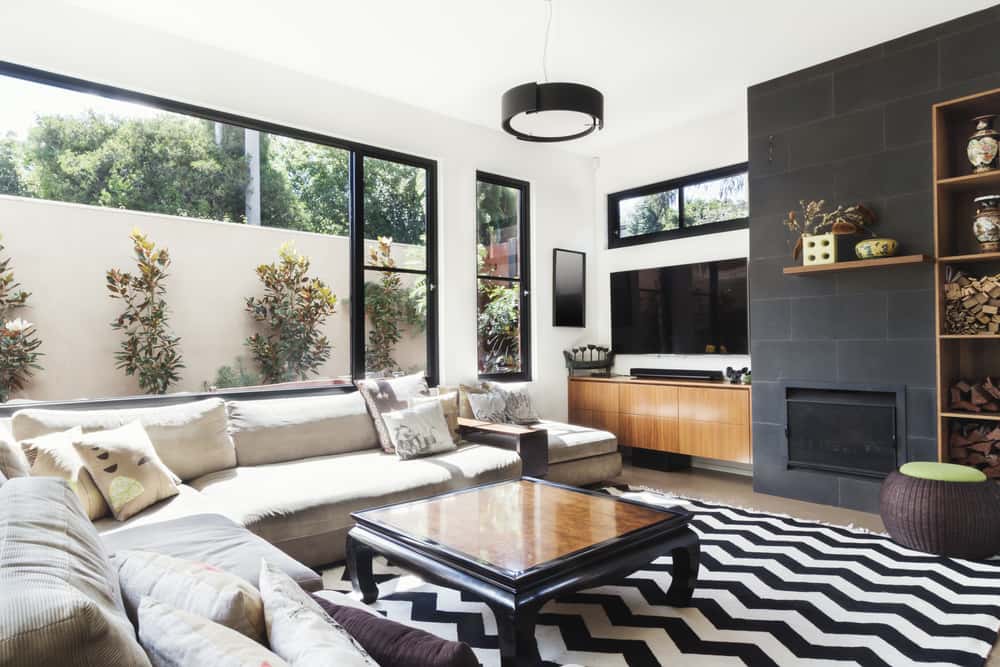 black, white, and grey living room ideas
