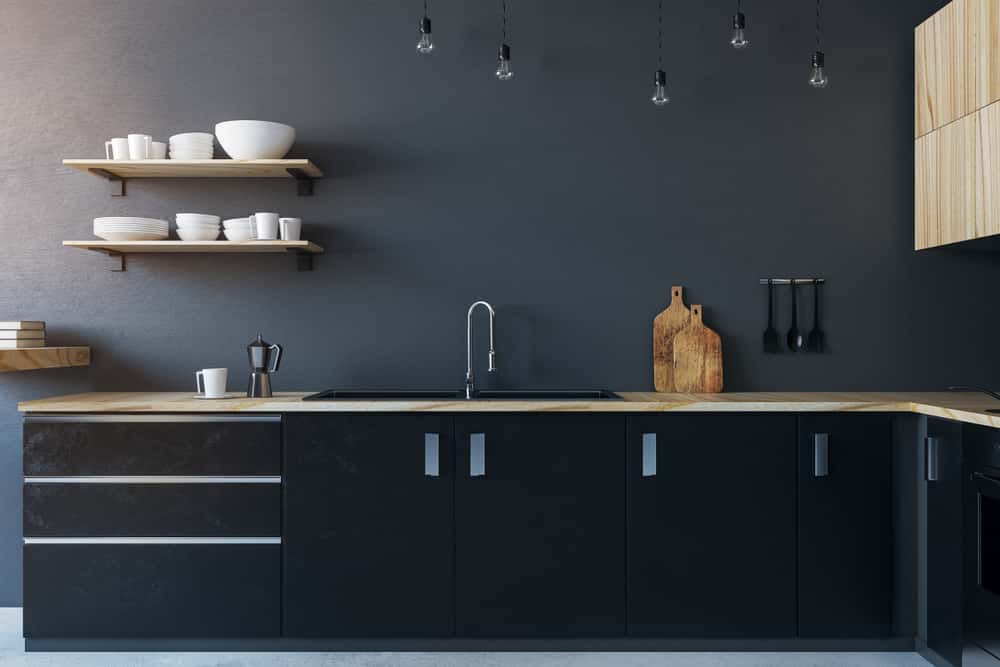 black contemporary kitchen