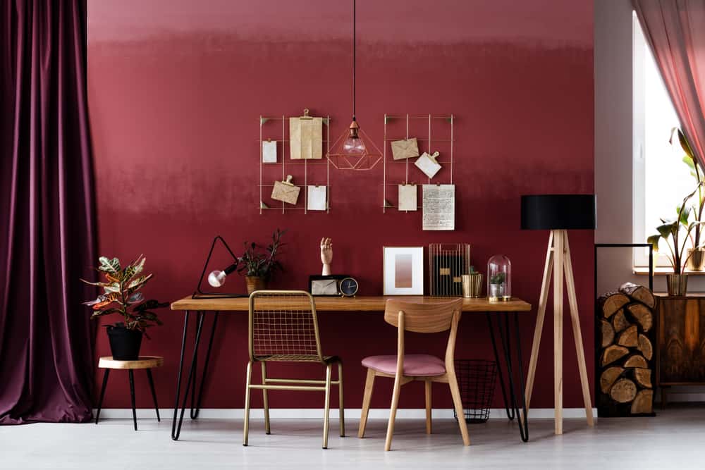 Home Interior Using Wine Colour
