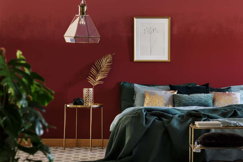 wine colour bedroom colour combination