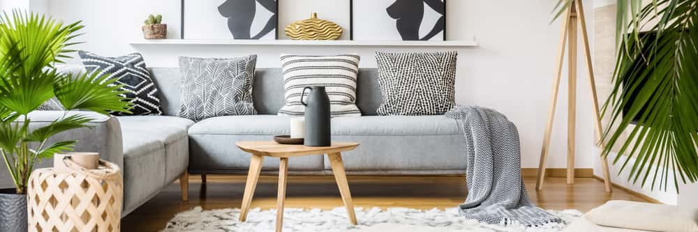 geometric print sofa pillow