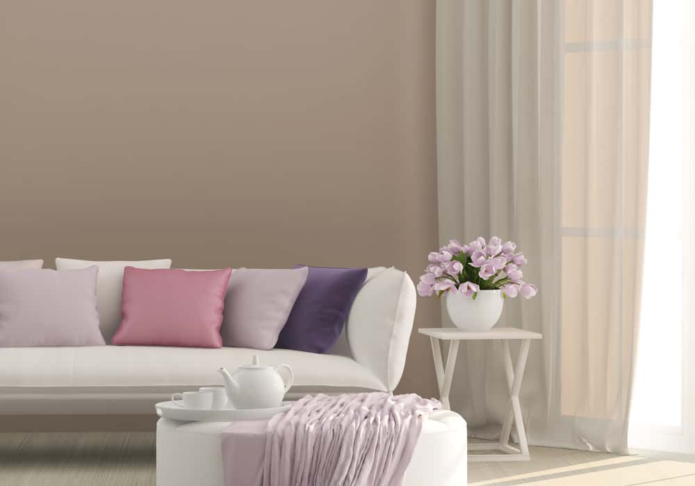 pink purple and white sofa pillow