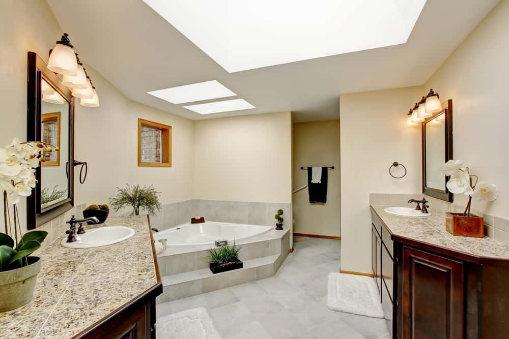 deep cleaning bathroom granite floor
