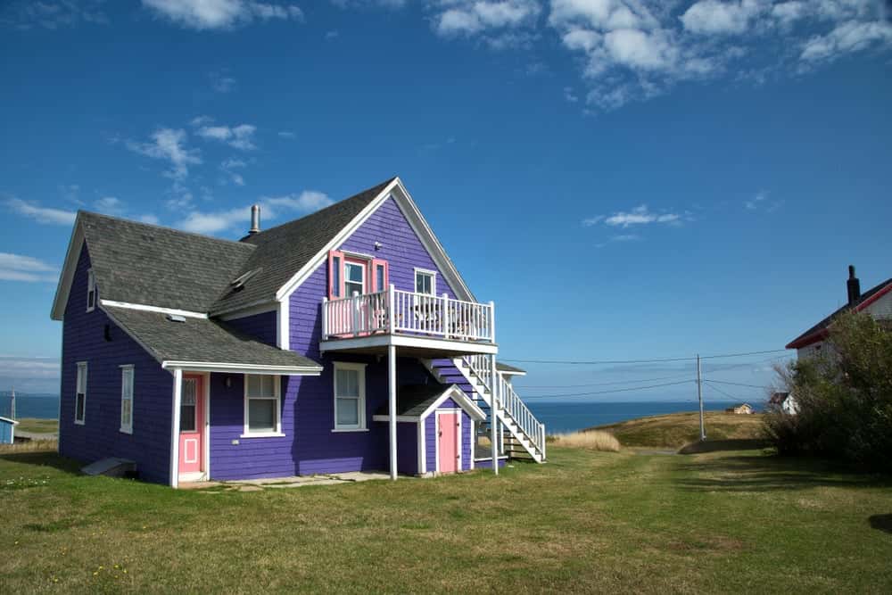purple, lavender, and white home exteriors