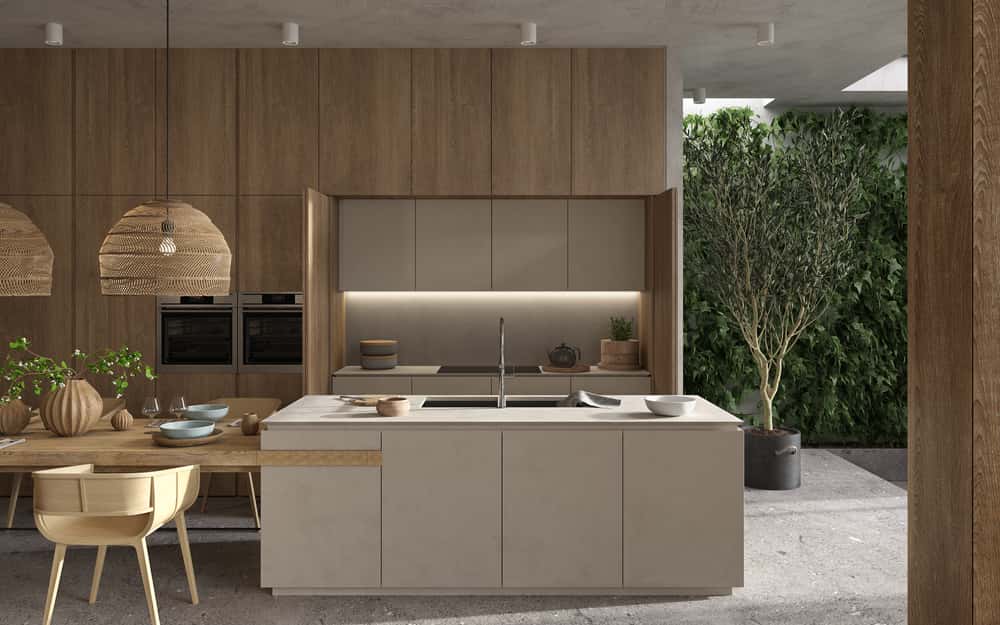 kitchen with a courtyard attached