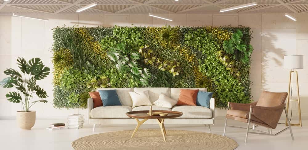 lush green living room wall ideas