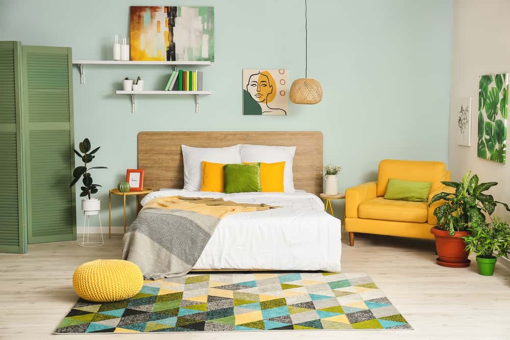 sea green and yellow color combinations for house