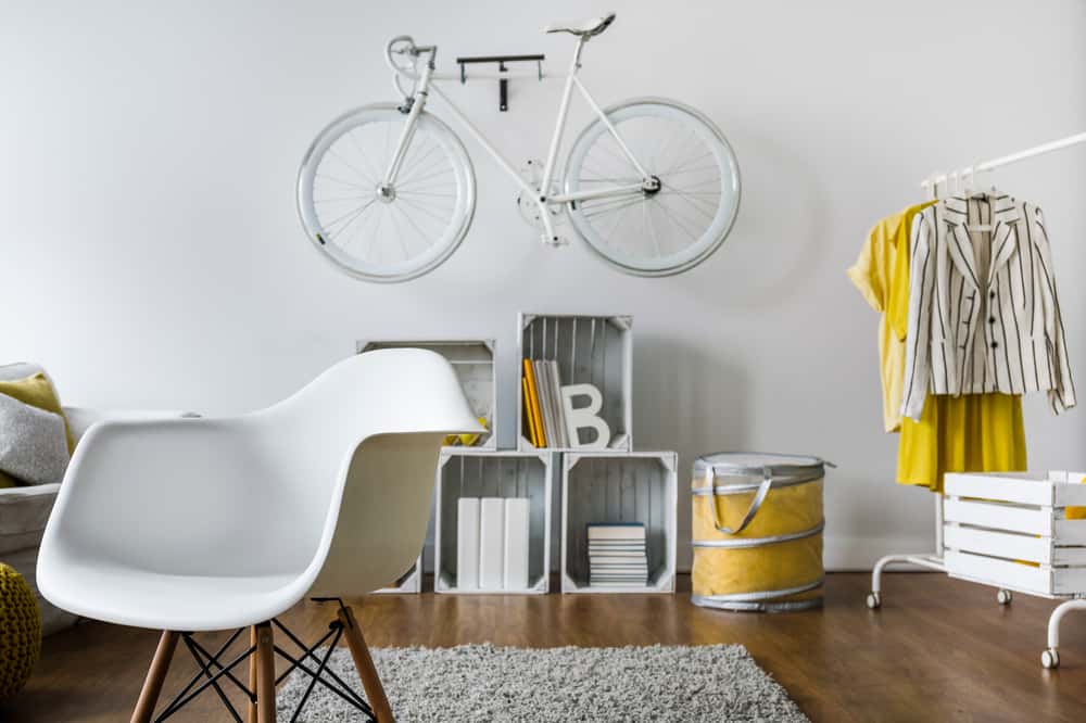 minimalist theme interior with cycle on wall
