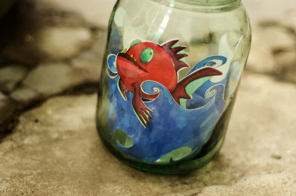 water escape glass painting