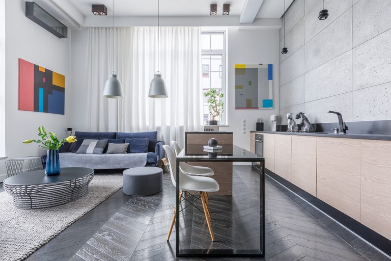 minimalist kitchen partition design