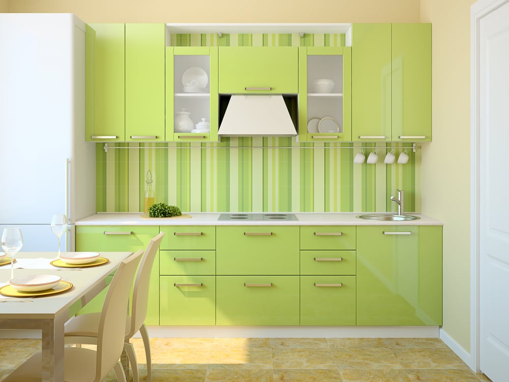 High-Gloss Kitchen Cabinets