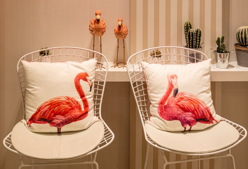 flamingo prints for tropical interiors