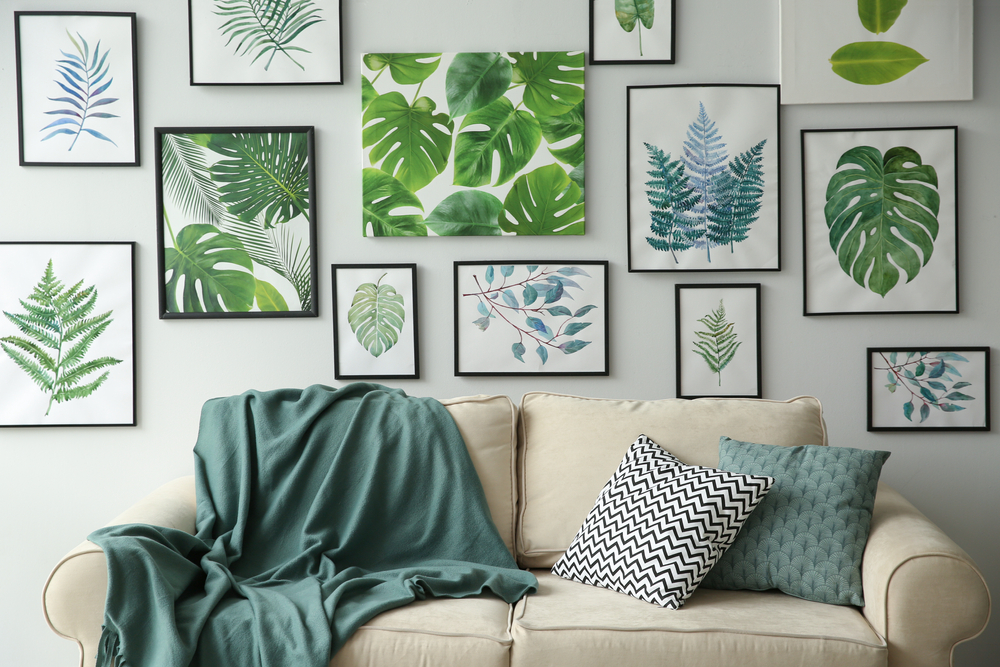 leafy print tropical theme