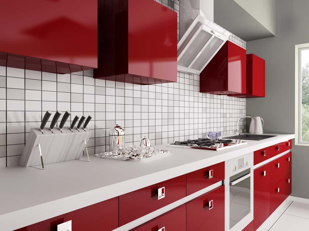 bold colour kitchen cupboards