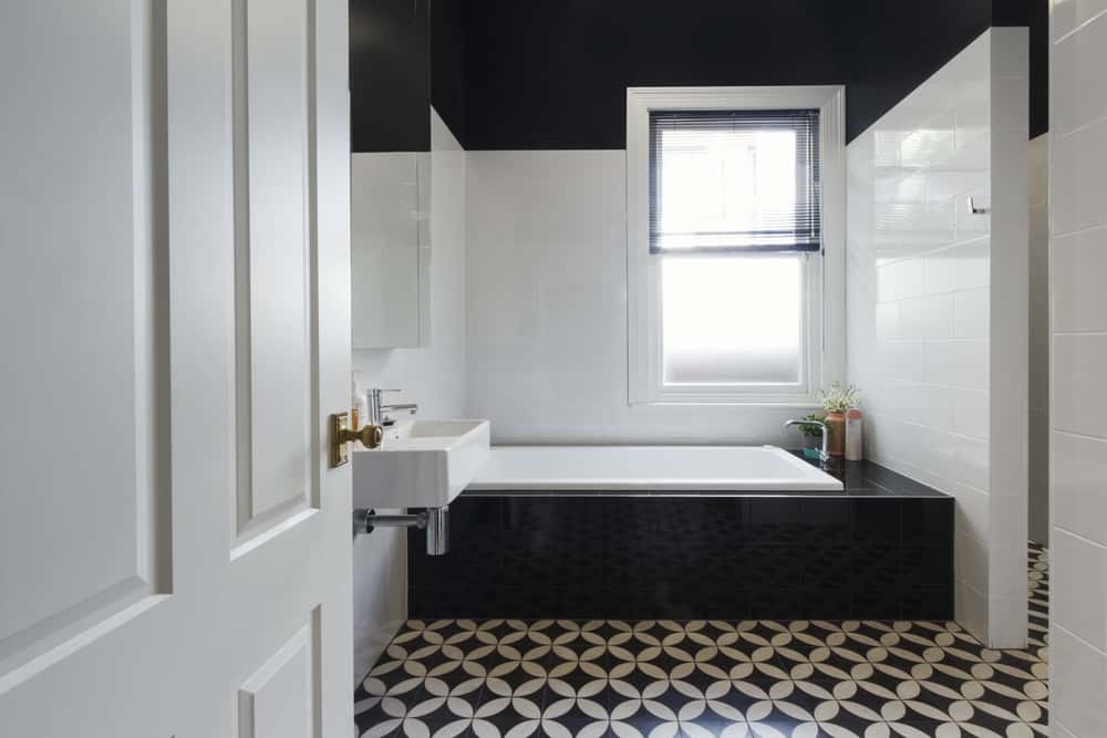 Black and White Tile Floor Design