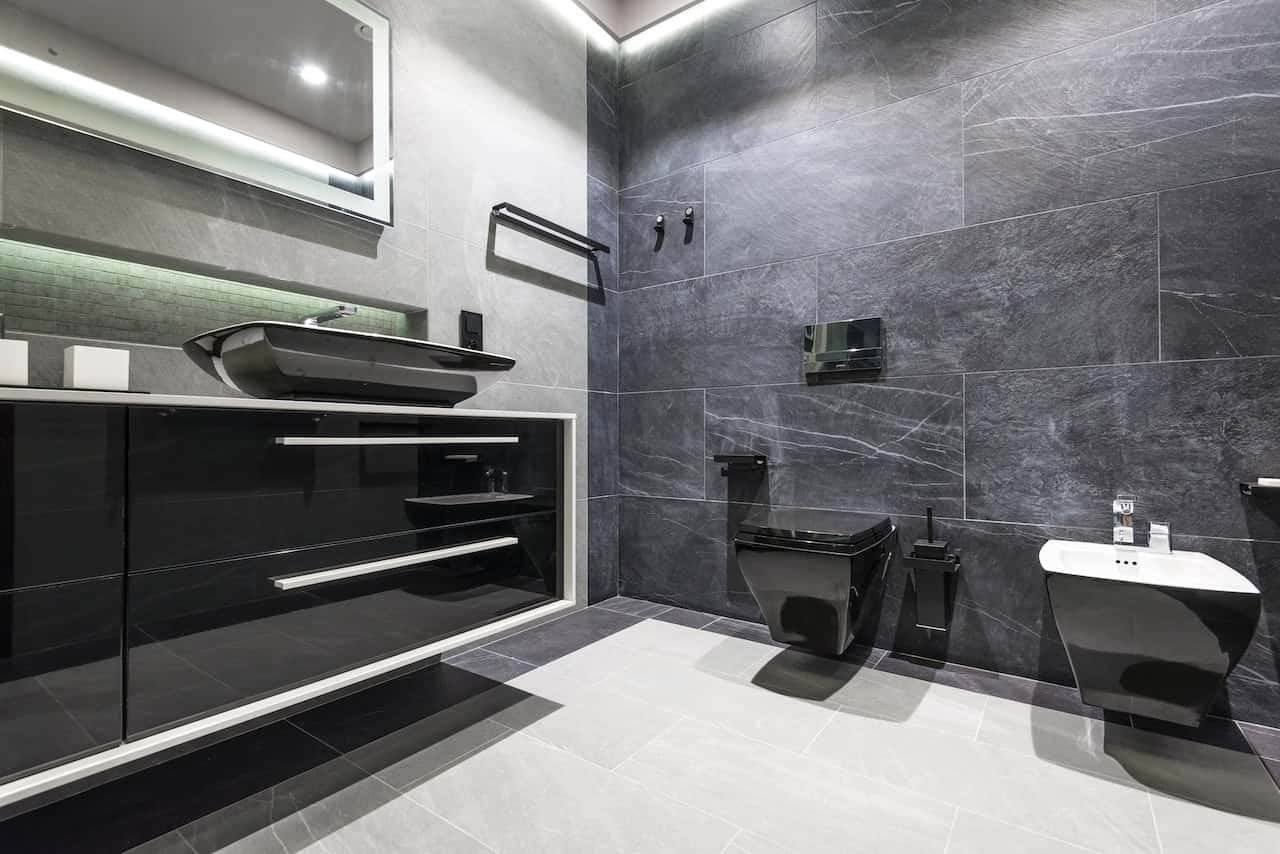 Modern Grey Bathroom Tile Design