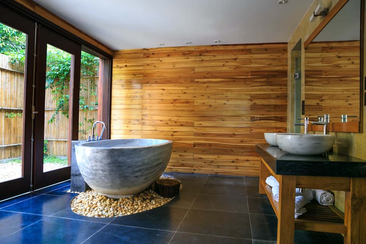 modern textured bathtub